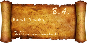 Borai Aranka névjegykártya