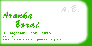 aranka borai business card